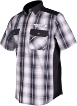 THROTTLE THREADS Drag Specialties Flannel Shirt - Black/White - 4XL DRG28S97GYB4R