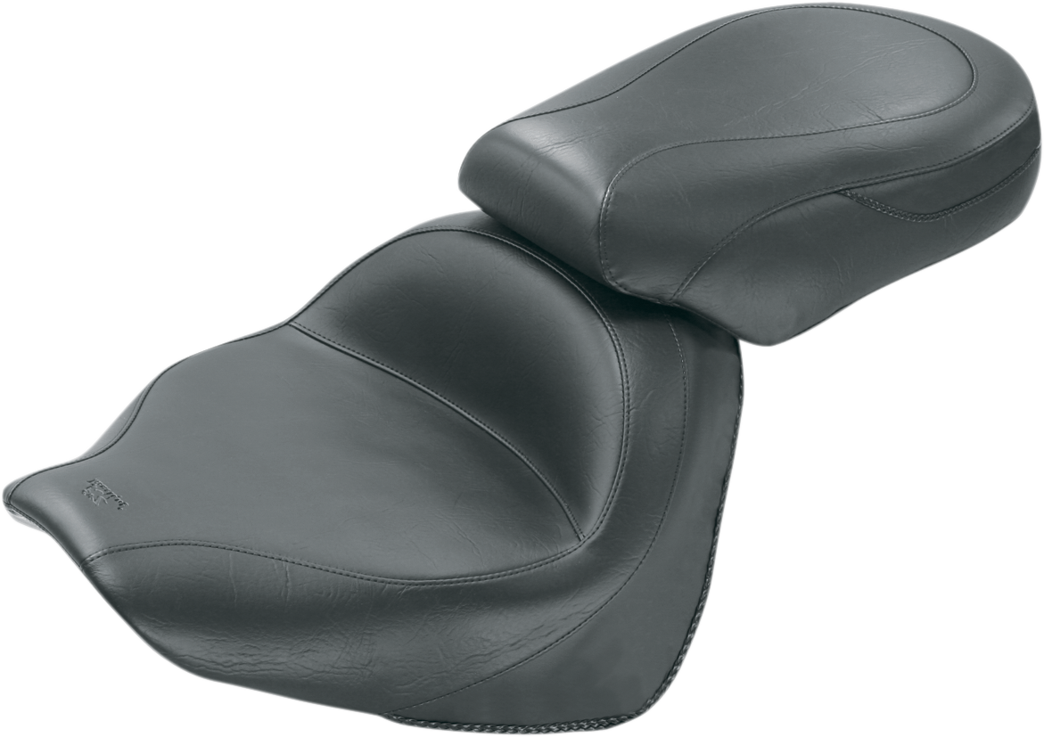 MUSTANG Seat - Vintage - Wide - Touring - Without Driver Backrest - Two-Piece - Smooth - Black 76563