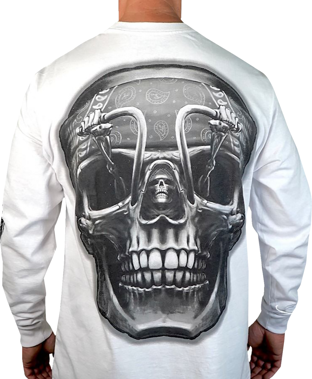 LETHAL THREAT Death Rider Long-Sleeve T-Shirt - White - 2XL LS20876XXL