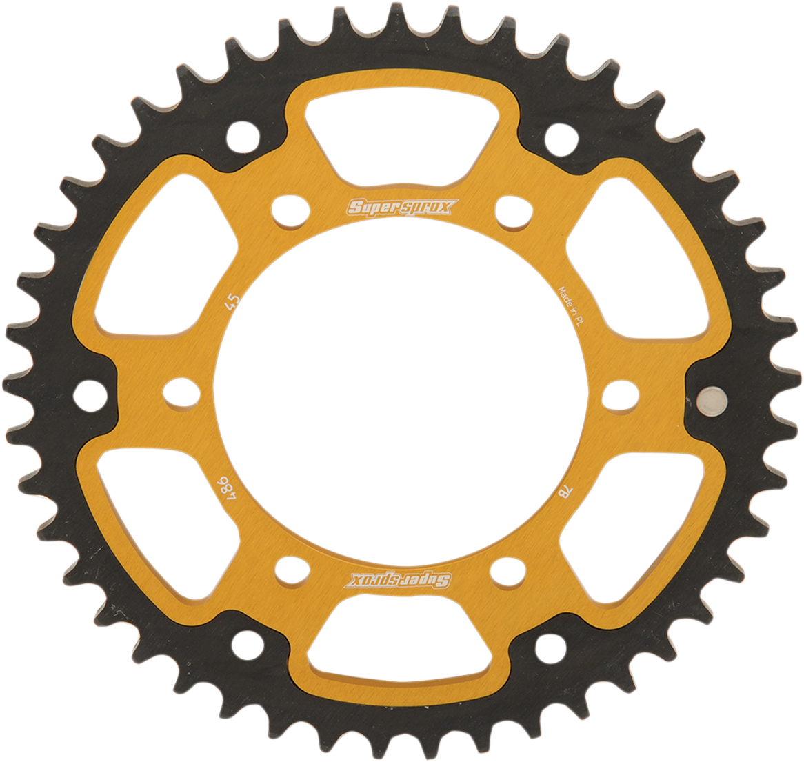 SUPERSPROX Stealth Rear Sprocket - 45 Tooth - Gold - Kawasaki/Yamaha/Suzuki RST-486-45-GLD