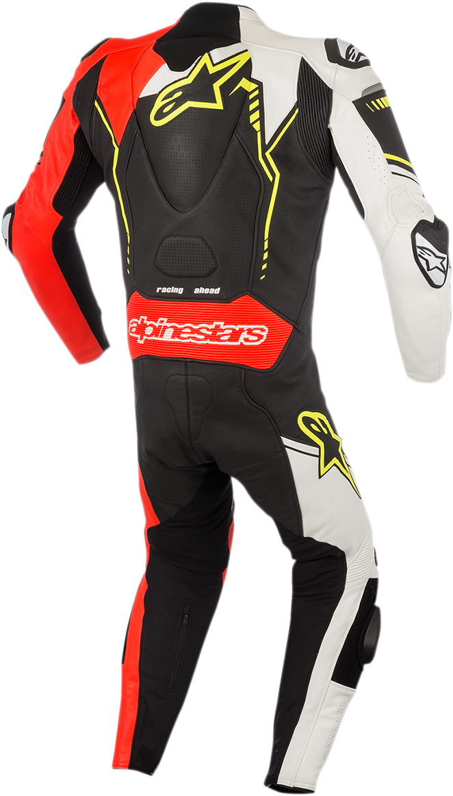 ALPINESTARS GP Plus v2 1-Piece Leather Suit - Black/White/Red Fluorescent/Yellow Fluorescent - US 44 / EU 54 3150518-1236-54