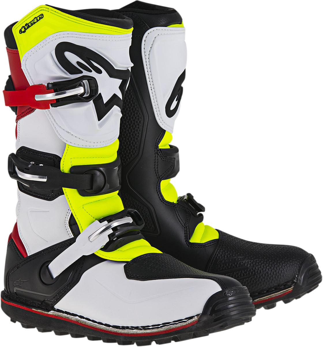 ALPINESTARS Tech-T Boots - White/Red/Yellow Fluorescent/Black - US 9 2004017-2351-9