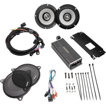 KICKER 6-1/2" Speaker/300 W Amplifier Kit - Harley Davidson 50HDS144