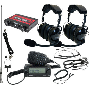 NAVATLAS Kit de intercomunicador/radio y auriculares - 2 asientos - Negro NI2ROHBK2