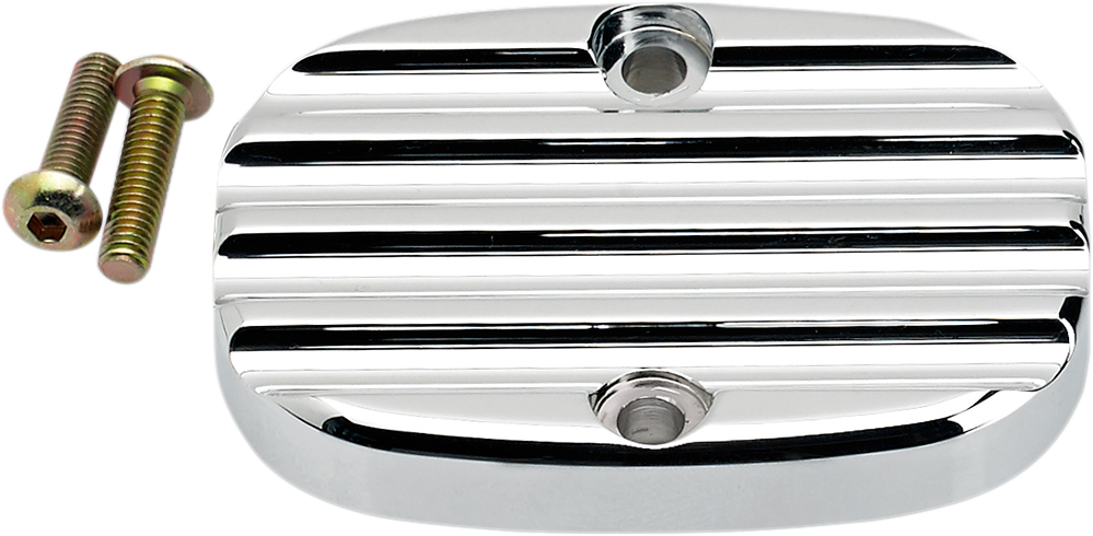 JOKER MACHINE Master Cylinder Cover - Finned - Chrome - FL 08-008C