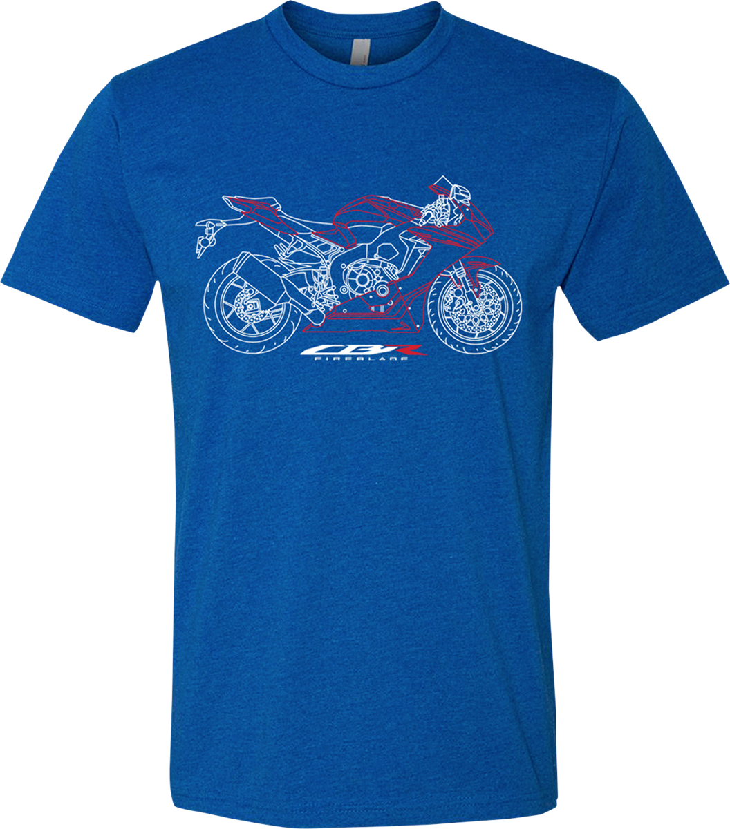 HONDA APPAREL Honda Fireblade T-Shirt - Blue - Large NP21S-M2174-L