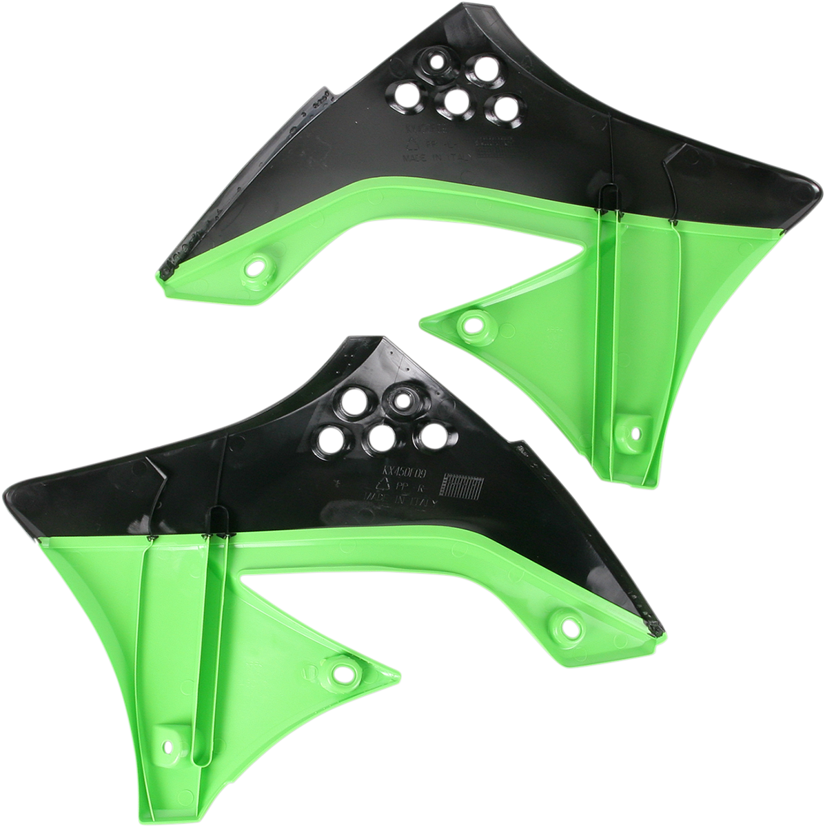 ACERBIS Radiator Shrouds - Black/Green 2141711043