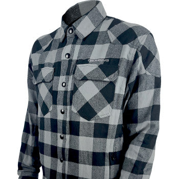 GERBING HEATED CLOTHING 7 V Battery Heated Flannel Shirt - Gray/Black - 3XL GER7VFS-BG-3XL