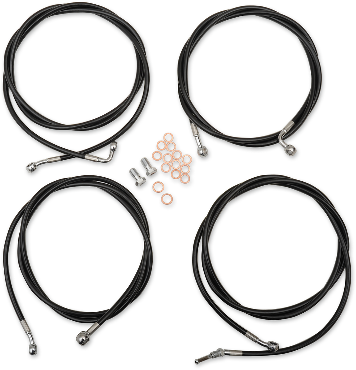 LA CHOPPERS Handlebar Cable/Brake Line Kit - 12" - 14" Ape Hanger Handlebars - Black Vinyl LA-8054KT-13B