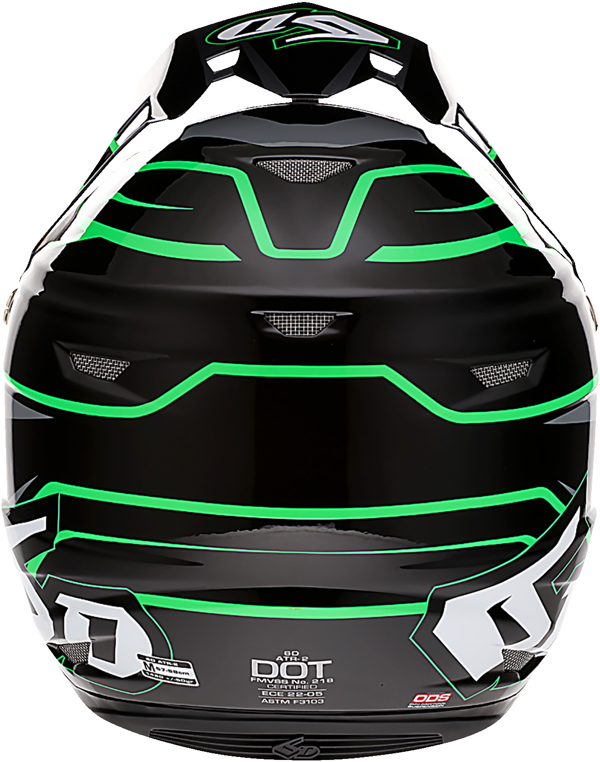 6D ATR-2 Helmet - Phase - Black/Green - Large 12-2847