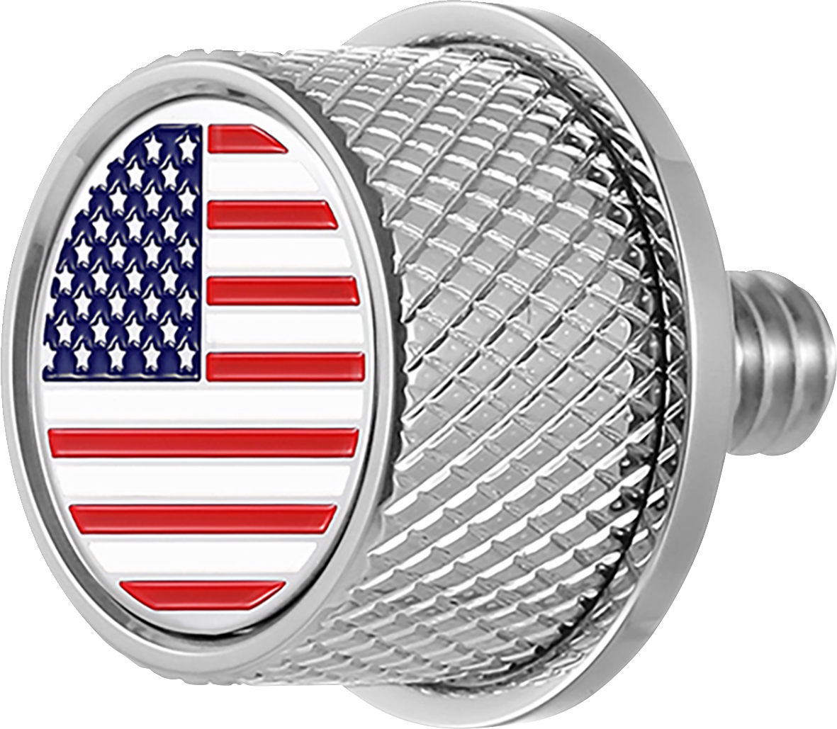 FIGURATI DESIGNS Seat Mounting Knob - Stainless Steel - American Flag FD20-SEAT KN-SS