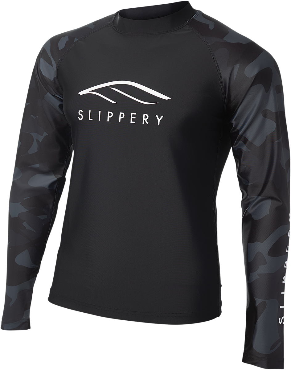 SLIPPERY Rashguard Long Sleeve Underwear - Black/Camo - Small 3250-0129