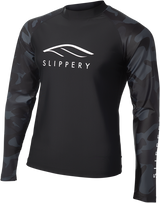 SLIPPERY Rashguard Long Sleeve Underwear - Black/Camo - Large 3250-0131