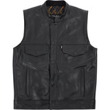 THRASHIN SUPPLY CO. Mulholland Leather Riding Vest - Black - Medium TMJ-14-09