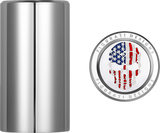 FIGURATI DESIGNS Docking Hardware Covers - Red/White/Blue American Flag Skull - Long - Stainless Steel FD24-DC-2545-SS