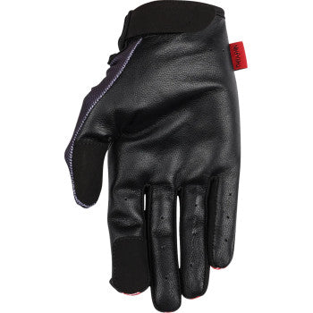 THRASHIN SUPPLY CO. Stealth Leather Palm Flame Gloves - Red - Small SV1-21-08