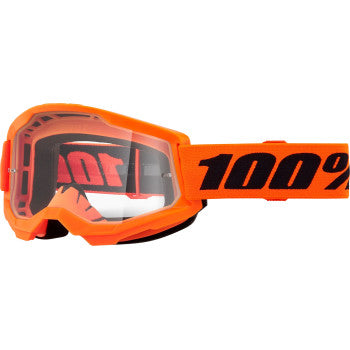 100% Strata 2 Goggle - Neon Orange - Clear 50027-00015