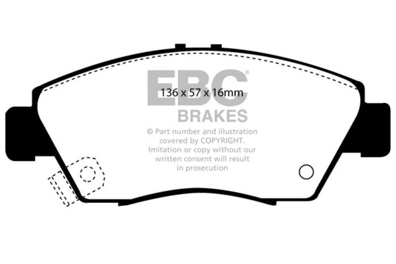 EBC 12 Acura ILX 1.5 Hybrid Greenstuff Front Brake Pads DP2891