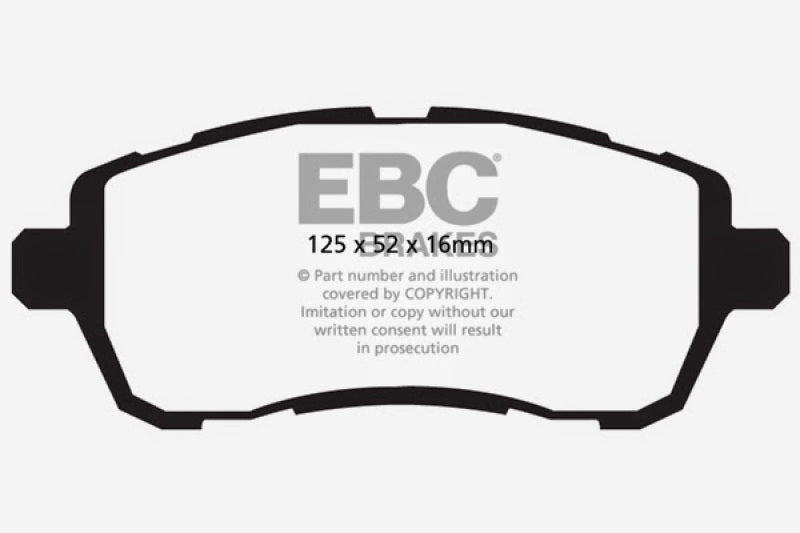 EBC 10+ Ford Fiesta 1.6 (FOR NON-ST/NON-TURBO) Greenstuff Front Brake Pads DP22002