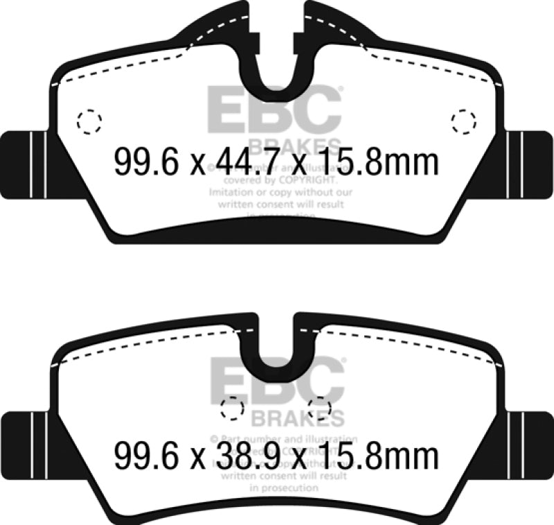 EBC 14+ Mini Hardtop 1.5 Turbo Cooper Greenstuff Rear Brake Pads DP22228