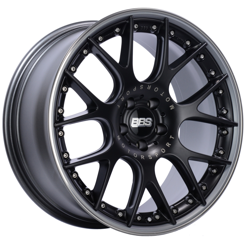 BBS CH-RII 20x9 5x120 ET25 Satin Black Center Platinum Lip SS Rim Prot Wheel -82mm PFS/Clip Req CH653BPPO