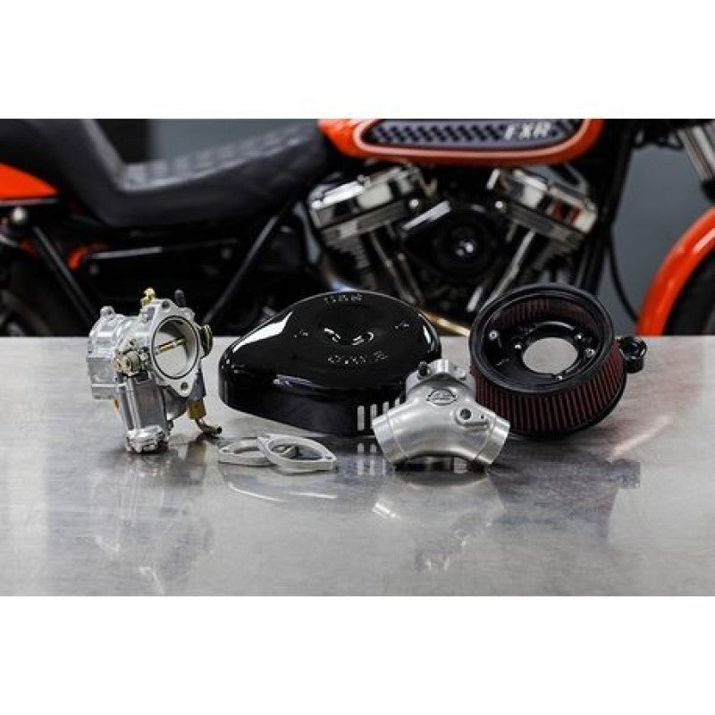 S&S Cycle 84-99 BT Super G Carburetor &  Stealth Air Cleaner Kit w/ Black Teardrop 110-0148