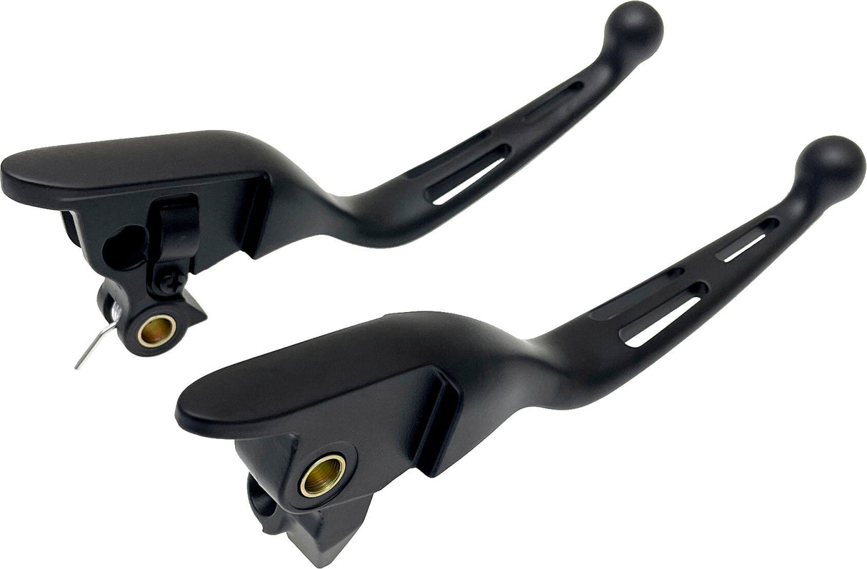 HARDDRIVE 3 Slot Lever Set Black Flt `21-Up Cbl Clutch 53847