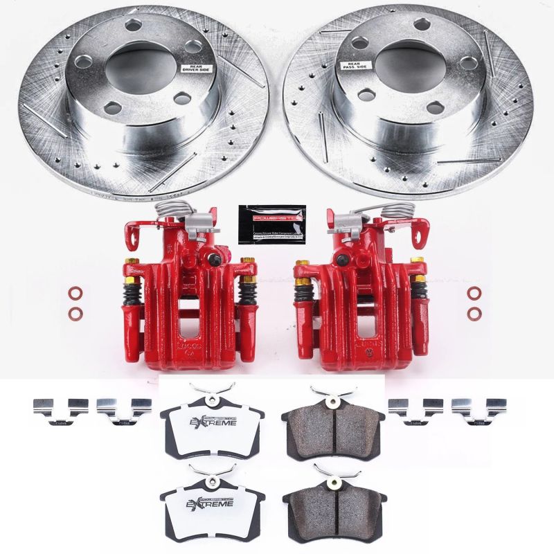 Power Stop 98-01 Audi A6 Quattro Rear Z26 Street Warrior Brake Kit w/Calipers