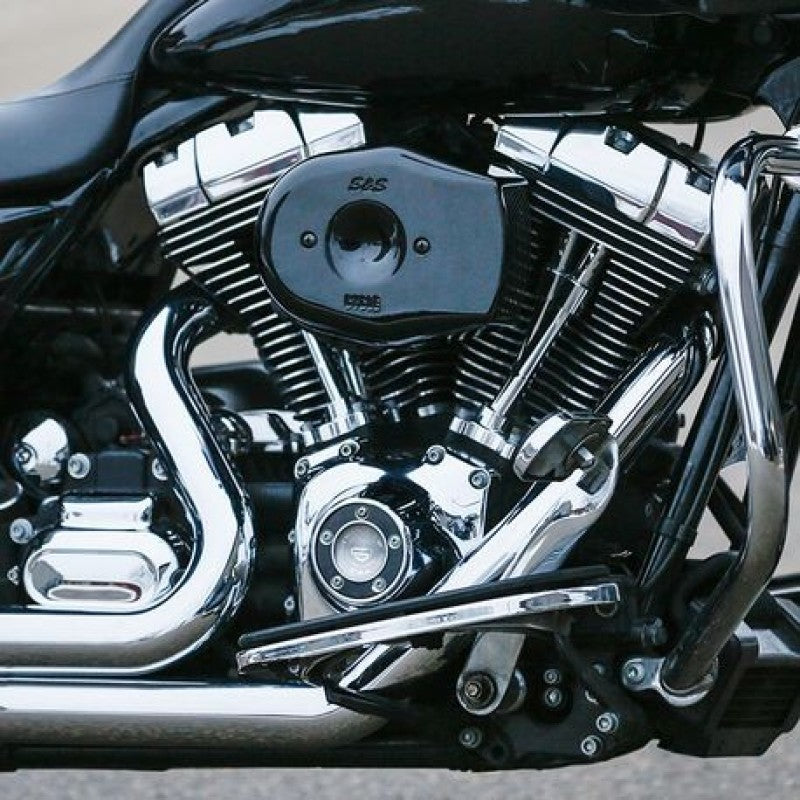 S&S Cycle 08-16 Touring/16-17 Softail Models Stealth Air Cleaner Kit w/ Black Tribute Cover 170-0597