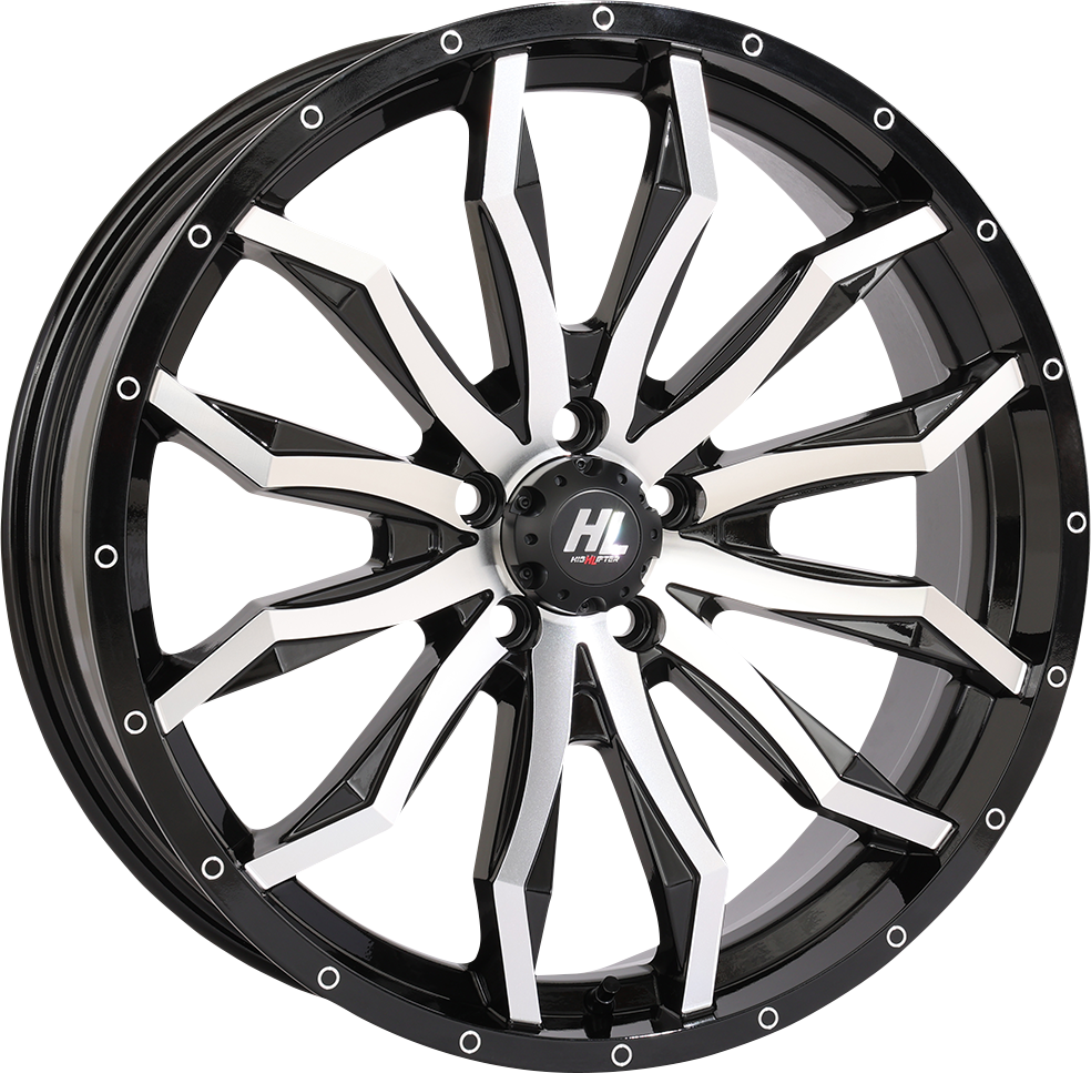 HIGH LIFTER Wheel - HL21 - Front/Rear - Gloss Black w/Machined - 20x7 - 5/4.5 - 4+3 (+10 mm) 20HL21-1145