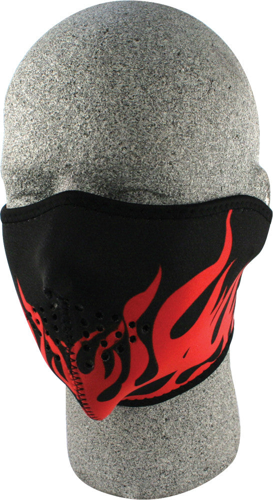 ZAN Half Face Mask Red Flames WNFM229RH