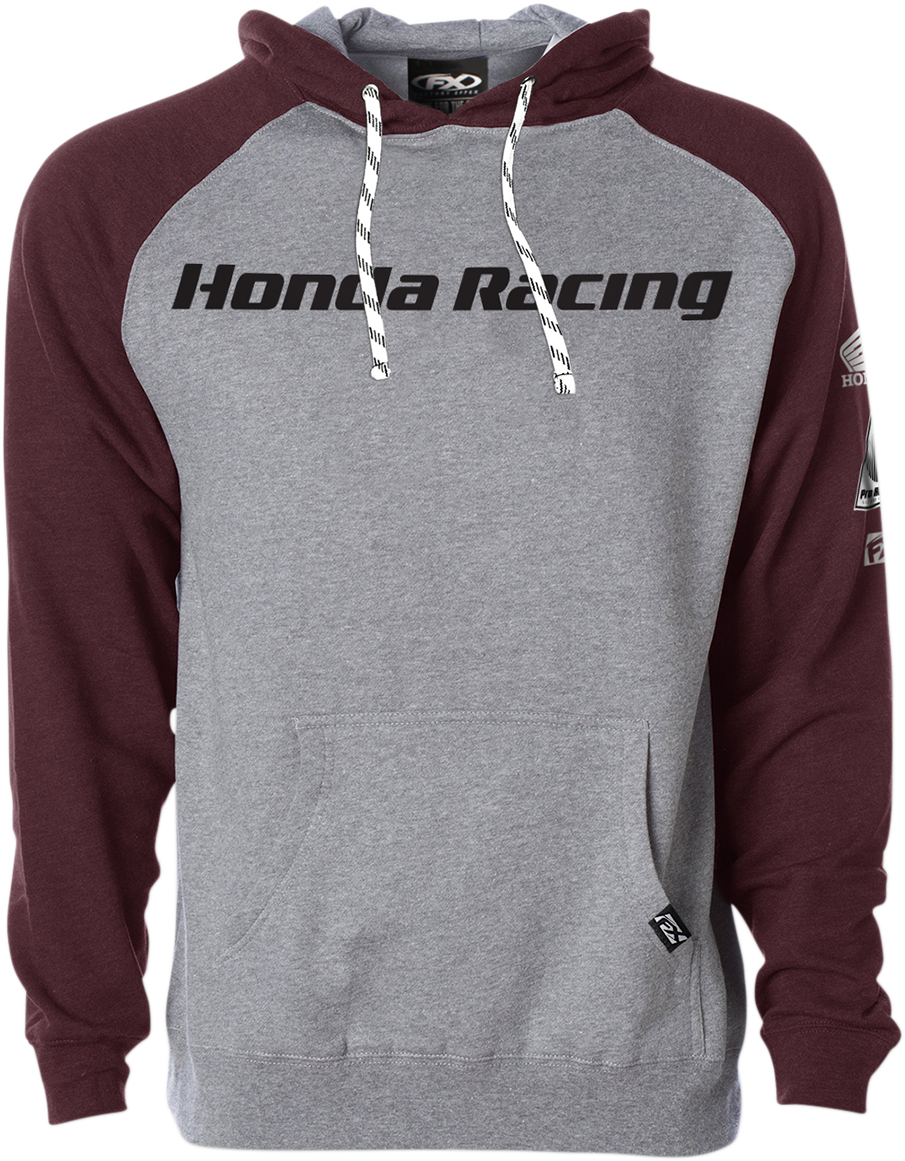 FACTORY EFFEX Honda Racing Hoodie - Gray/Burgundy - Medium 23-88302