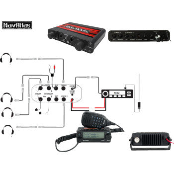 Kit de intercomunicador/radio y auriculares NAVATLAS - 2 asientos - Beige NI2ROHBE2