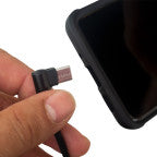 RidePower 90° Male USB to 90° Male USB-C Cable - Phone - Charger - 18" - Black RP90DGUSBUSBC18