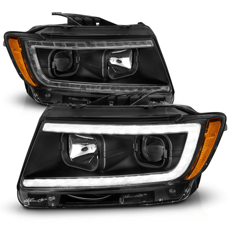 ANZO 11-13 Jeep Grand Cherokee (Factory Halogen Only) Projector Headlights w/Light Bar Swtchbk Black 111568