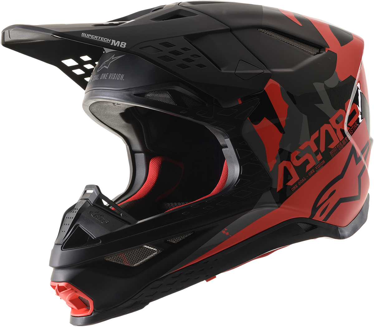 ALPINESTARS Supertech M8 Helmet - Echo - MIPS® - Black/Red/Gloss - Medium 8302621-1116-MD