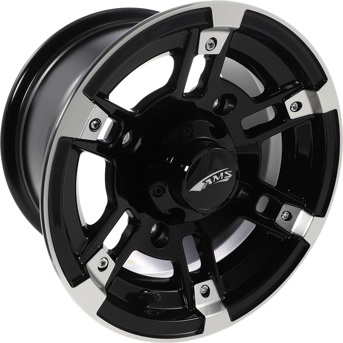 AMS Wheel - Roll'n 104 - Front/Rear - Machined Black - 12x7 - 4/156 - 4+3 2748-031AB