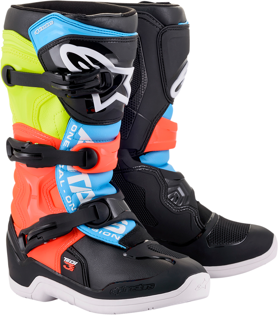 ALPINESTARS Tech 3S Boots - Black/Yellow/Red - US 6 2014018-1538-6