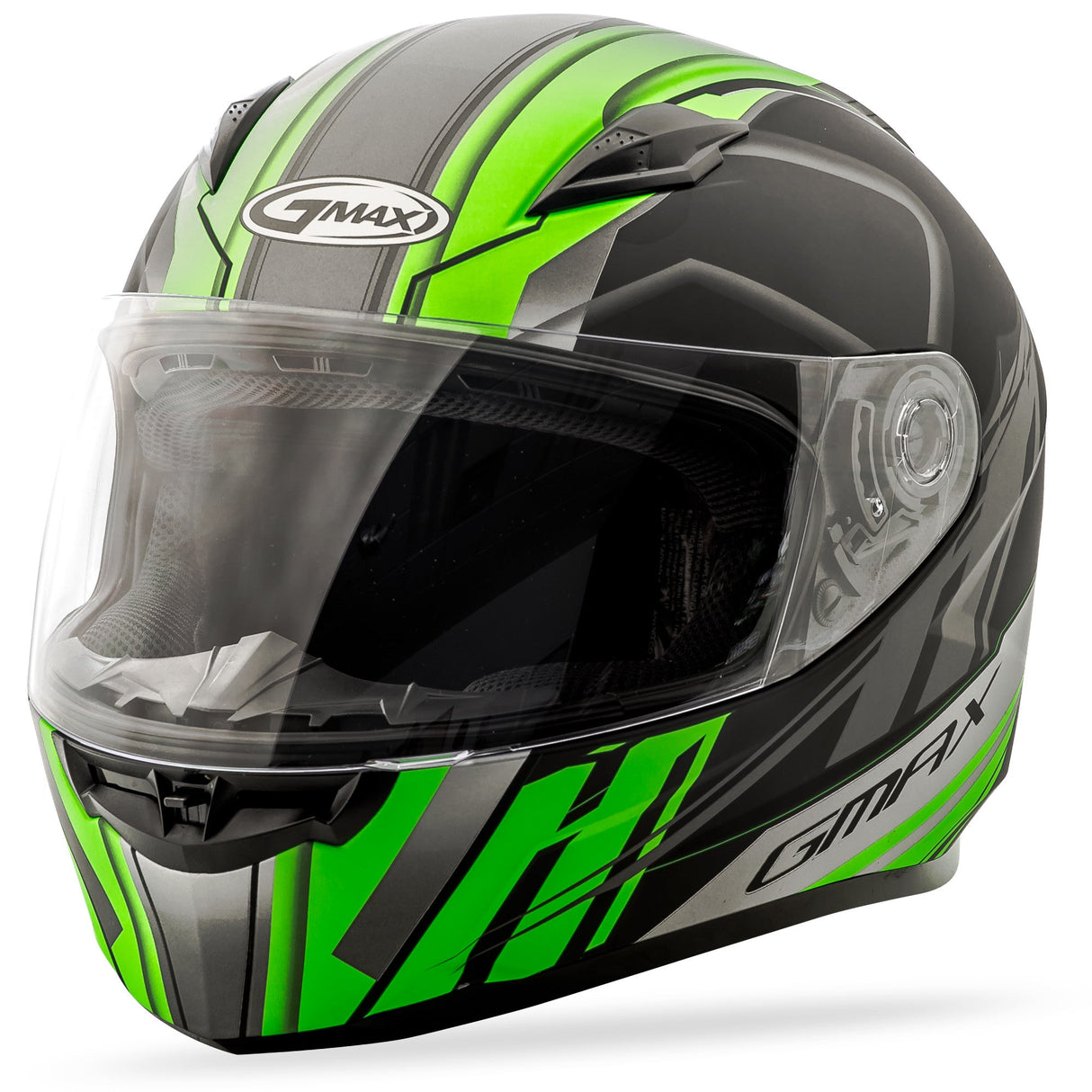 GMAX Ff-49 Full-Face Rogue Helmet Matte Black/Neon Green Md G7493675 F.TC-23