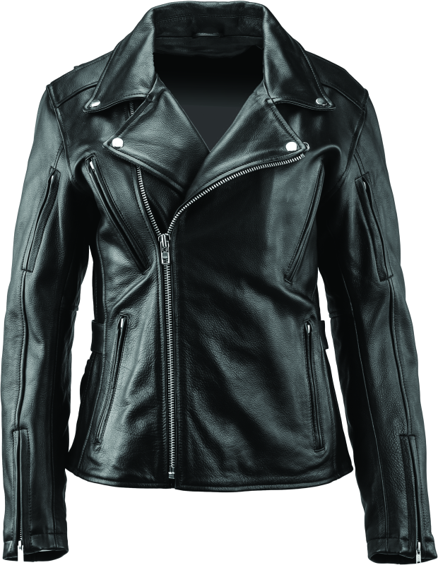 River Road Ironclad Classic Leather Jacket Black Womens - Large 94378