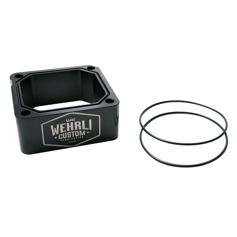 Wehrli 98.5-07 Dodge 5.9L Cummins Billet Intake Spacer Kit - Black Anodized &amp; Engraved Finish WCF100338-BLKANO