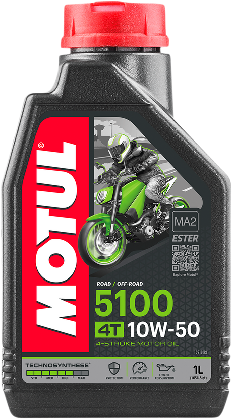 MOTUL 5100 4T Synthetic Blend Oil - 10W-50 - 1L 104074