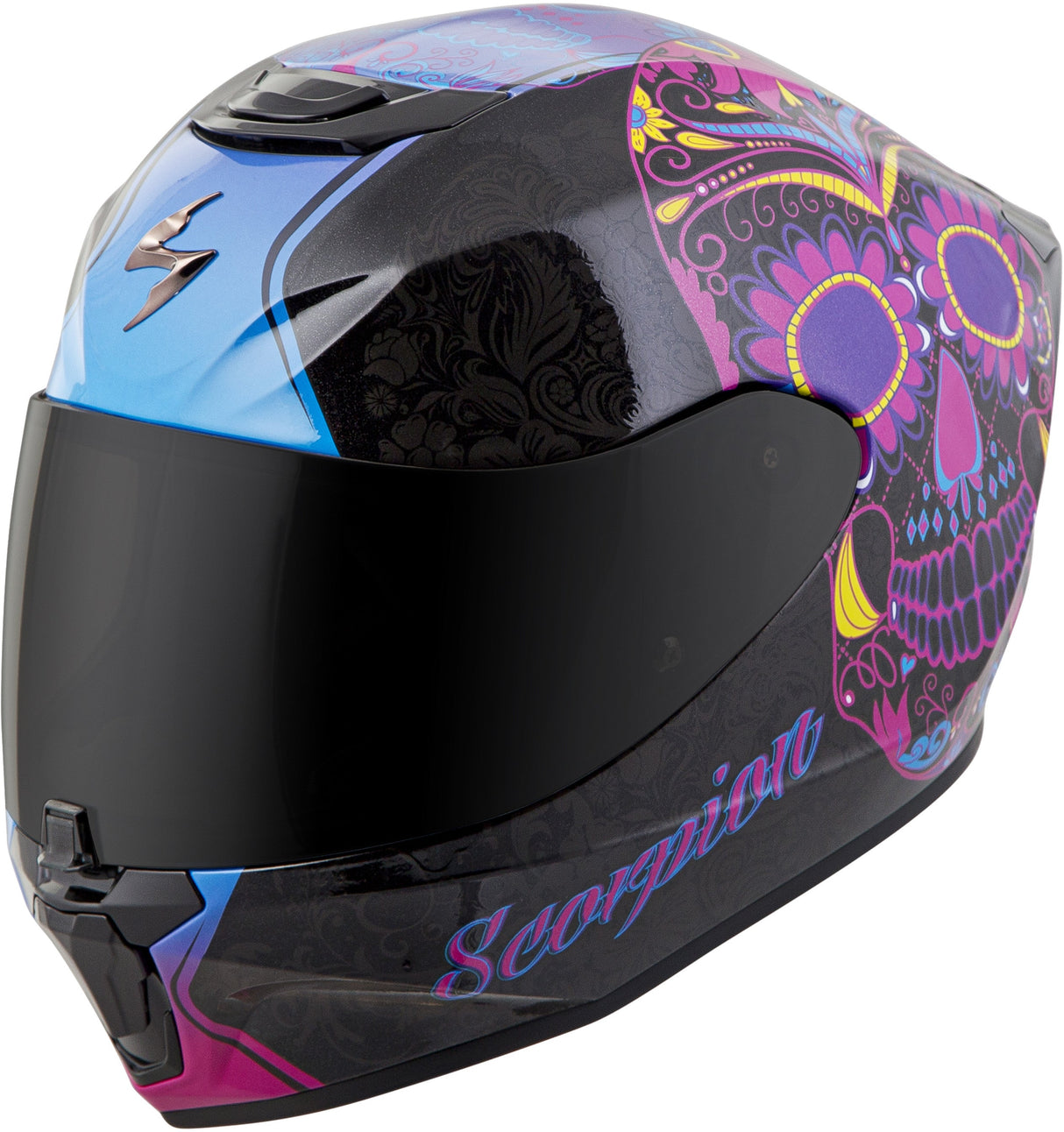 SCORPION EXO Exo-R420 Full-Face Helmet Sugarskull Black/Pink 2x 42-1217