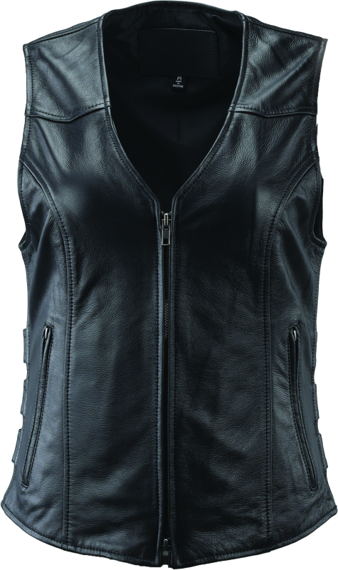 River Road Plains Leather Vest Black Womens - Small 94412