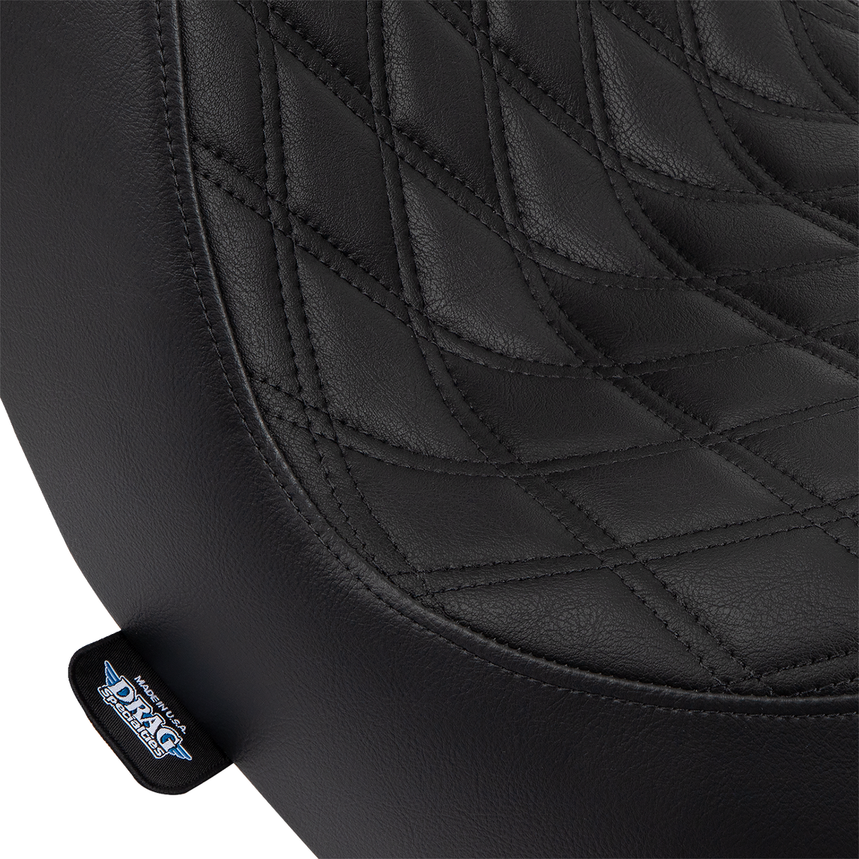 DRAG SPECIALTIES Predator III Seat - Double Diamond - Black w/ Black Stitching - FL/FX '18-'22 0802-1491