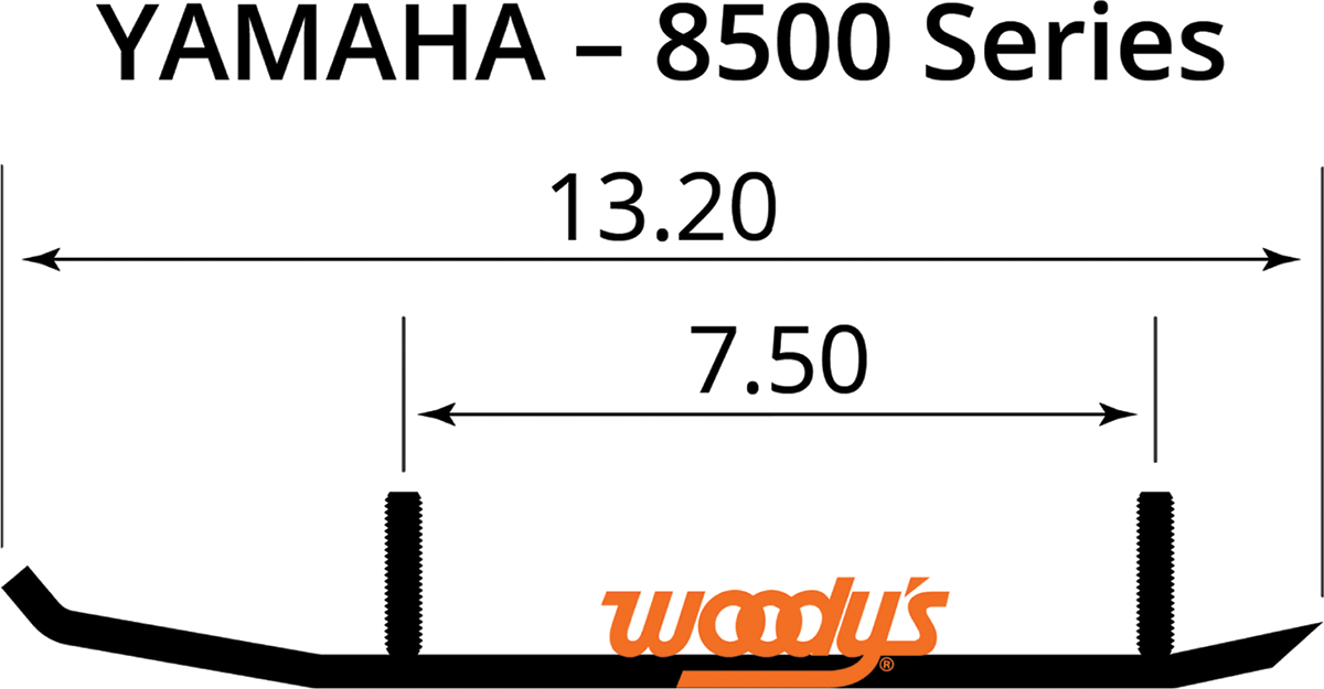 WOODY'S Ace Flat-Top Carbide Runners - 8" AY8-8500