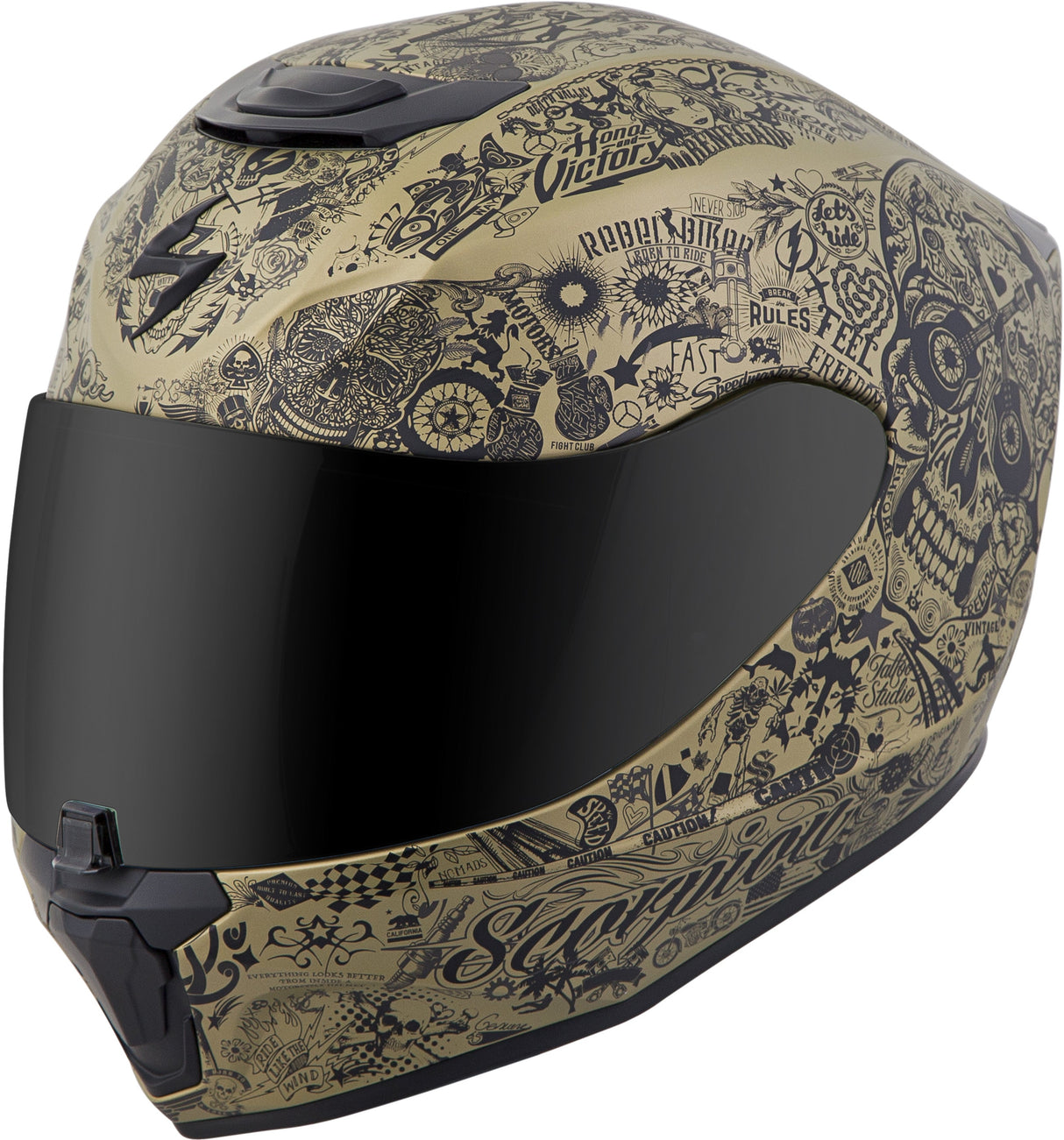 SCORPION EXO Exo-R420 Full-Face Helmet Shake Gold Md 42-1324