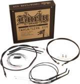 BURLY BRAND Cable Kit - Jail Bar - 12" Handlebars - Black Vinyl B30-1140