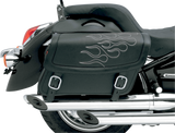 SADDLEMEN Flame Saddlebag - Silver - Jumbo X021-05-0423