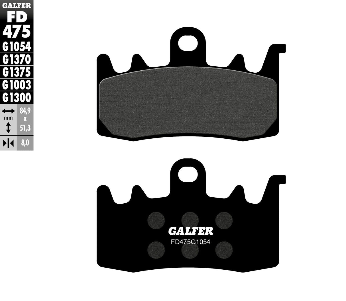 GALFER Brake Pads Semi Metallic Fd475g1054 FD475G1054